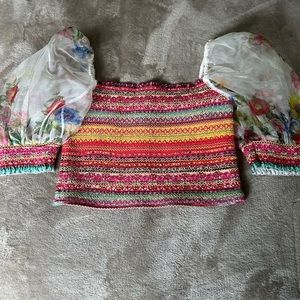 Alice and Olivia floral crop top